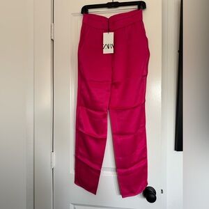 ZARA Pink Satin Pants